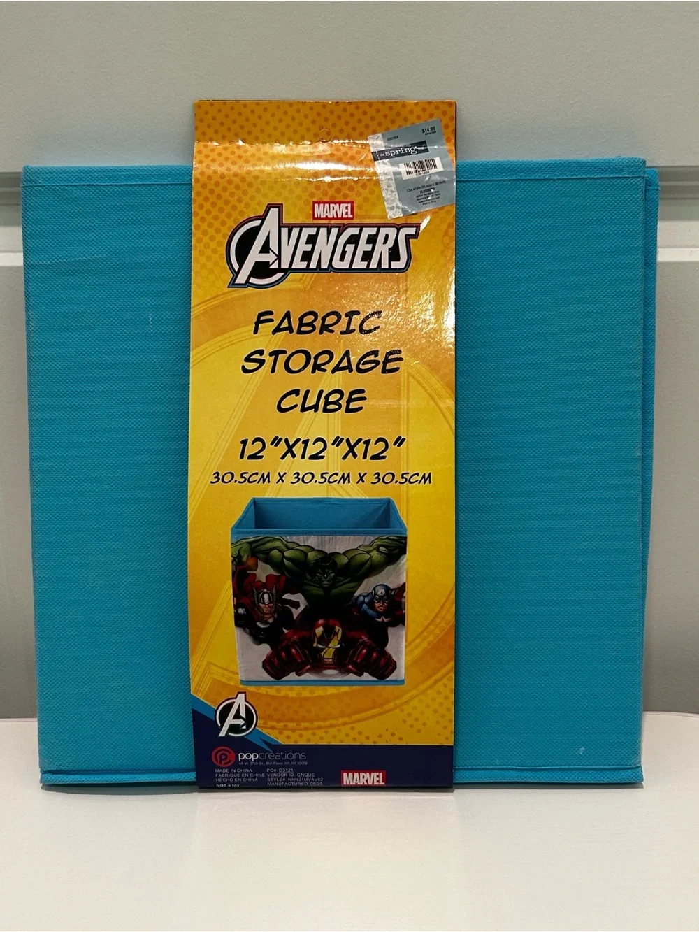 Marvel Avengers Fabric Storage Cube 12x12 Hulk Thor Captain America Iron Man New